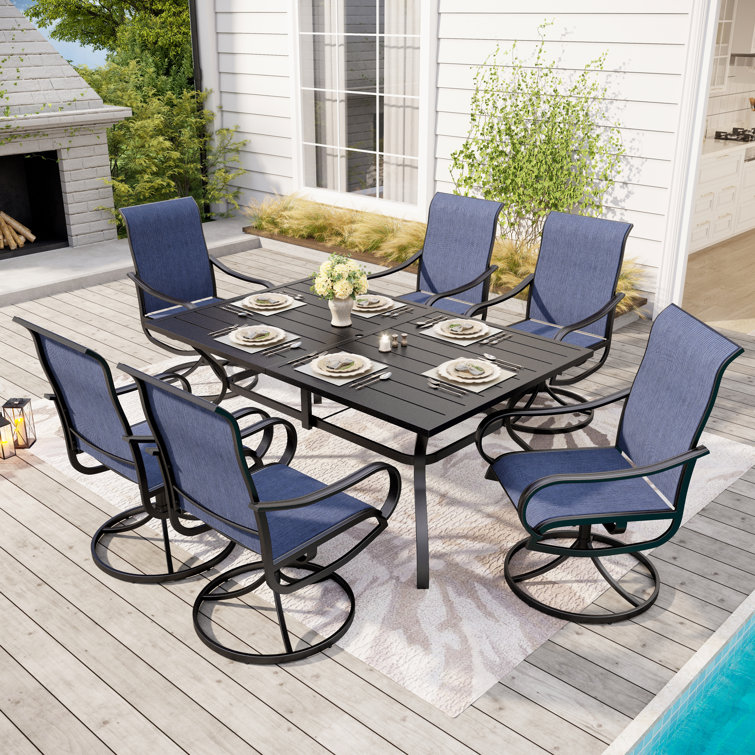 Sutiya Rectangular 6 - Person 60'' L Outdoor Dining Set with Swivel Chairs