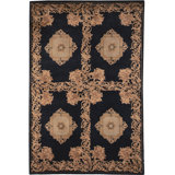 Hand-Knotted High-Quality Black Area Rug