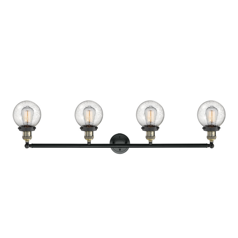 Éclairage pour meuble-lavabo en laiton antique à 4 lumières Lorri, Laiton antique noir, Ampoule non incluse