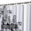 Rideau de douche gris avec trois crochets-622588510