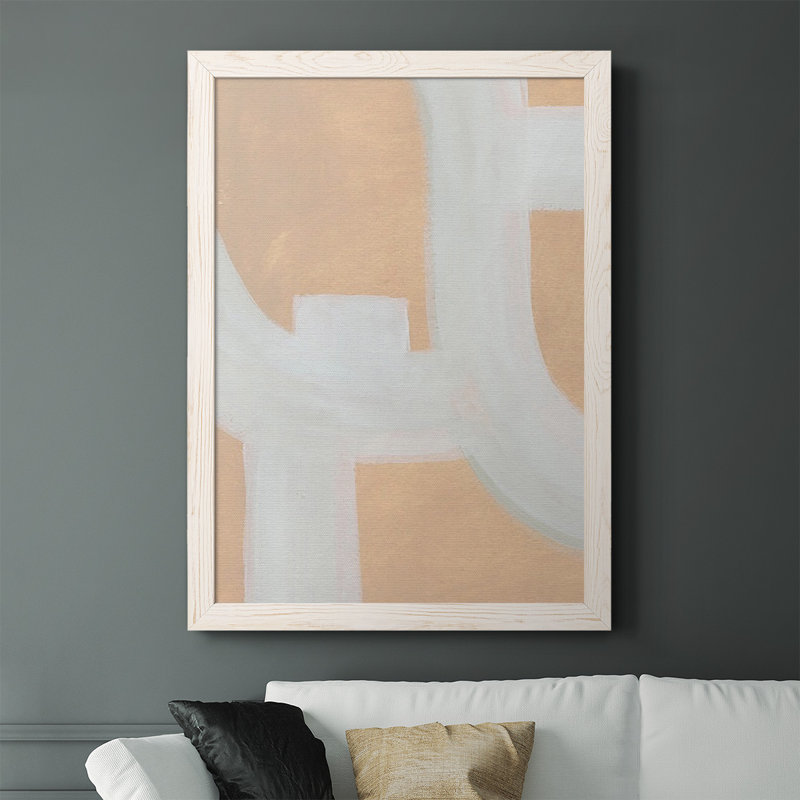 Visby Neutral Winding Paths II, reproduction d'art sur toile, Blanc, H 43,5 po x l 31,5 po x P 1 po