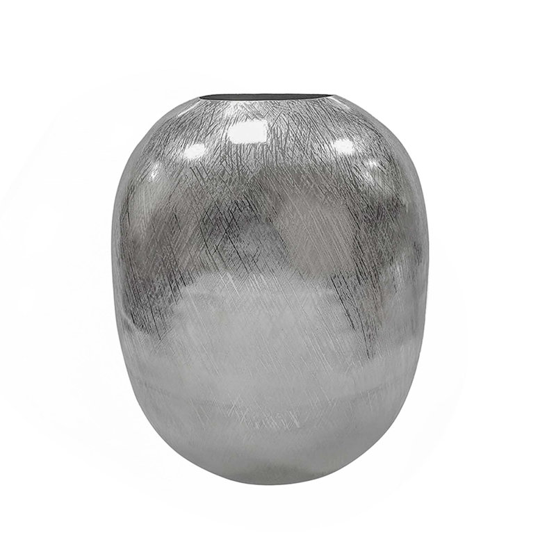 Vase en aluminium, H 15 po x l 12,5 po x P 12,5 po