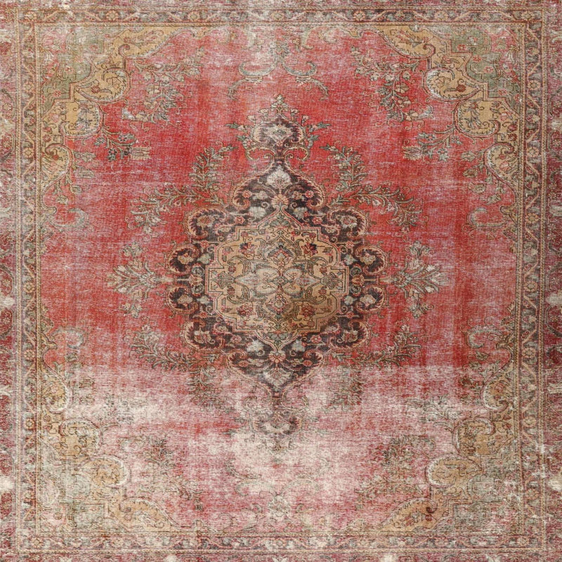 Aghancrossy Oriental Indoor Rug, Round 6'