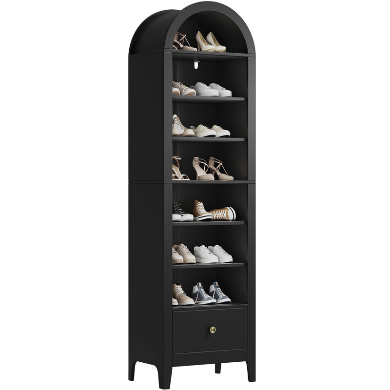 2PCS 8-Shelf Bookcase 71'' H X 20'' W Wood Storage Bookcase With Adjustable Shelves, Black