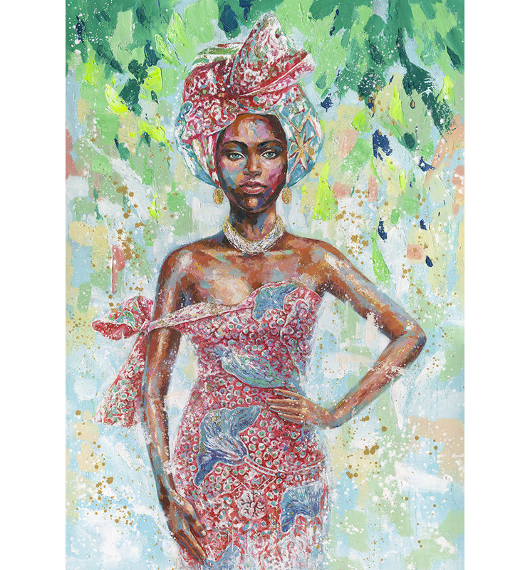 Green Ethnic 1 Piece Painting on Canvas