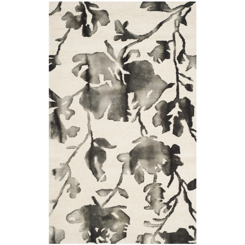 Harvester Hand Tufted Wool Floral Rug, Rectangle 5' x 8'