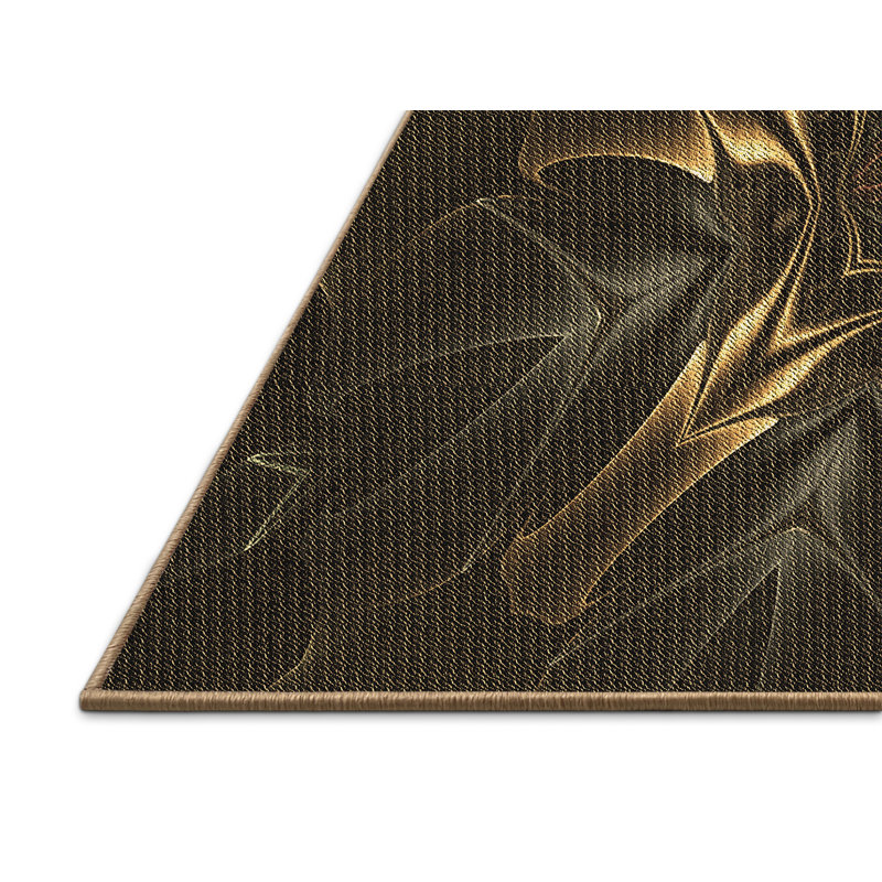 Tapis brun/noir en laine, Rectangle 2 pi x 4 pi