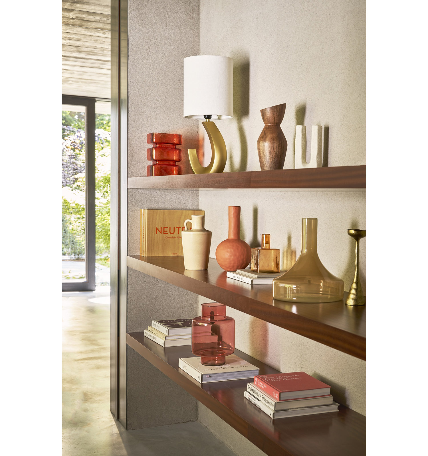10.53'' Glass Table Vase, Red