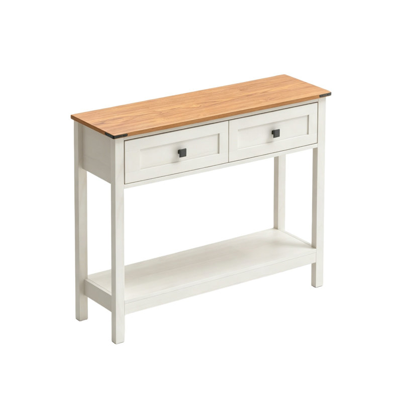 100 cm W Solid Wood Top Console Table