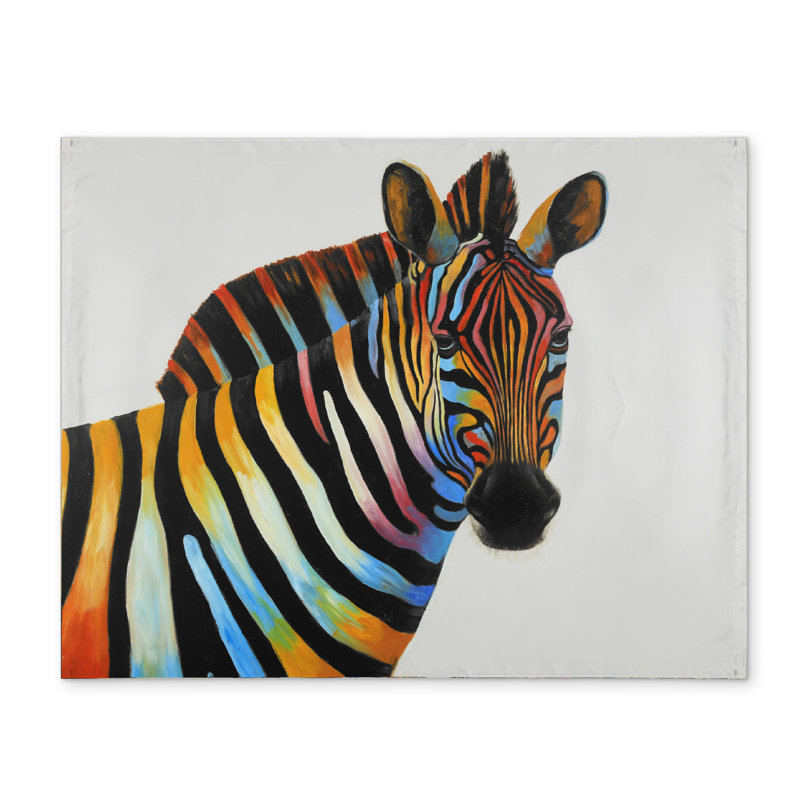 Colorful Zebra Profile Placemat - Wildlife Bedroom Decor