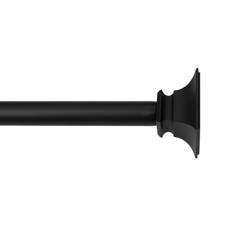 Tringle à rideaux simple réglable, 48 po à 84 po, Noir mat