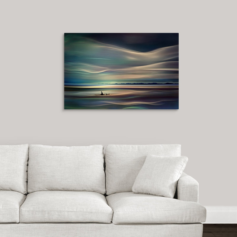 « orcas », impression sur toile, H 24 po x l 36 po x P 1,5 po