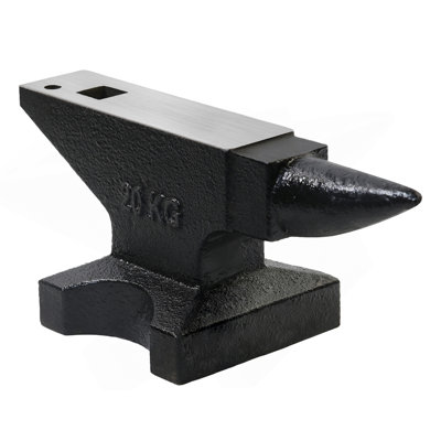 44Lbs Cast Steel Anvil, High Hardness Rugged Round Horn Anvil Blacksmith, Large Countertop And Stable Base, With Round And Square Hole, Metalsmith Tool For Bending And Shaping