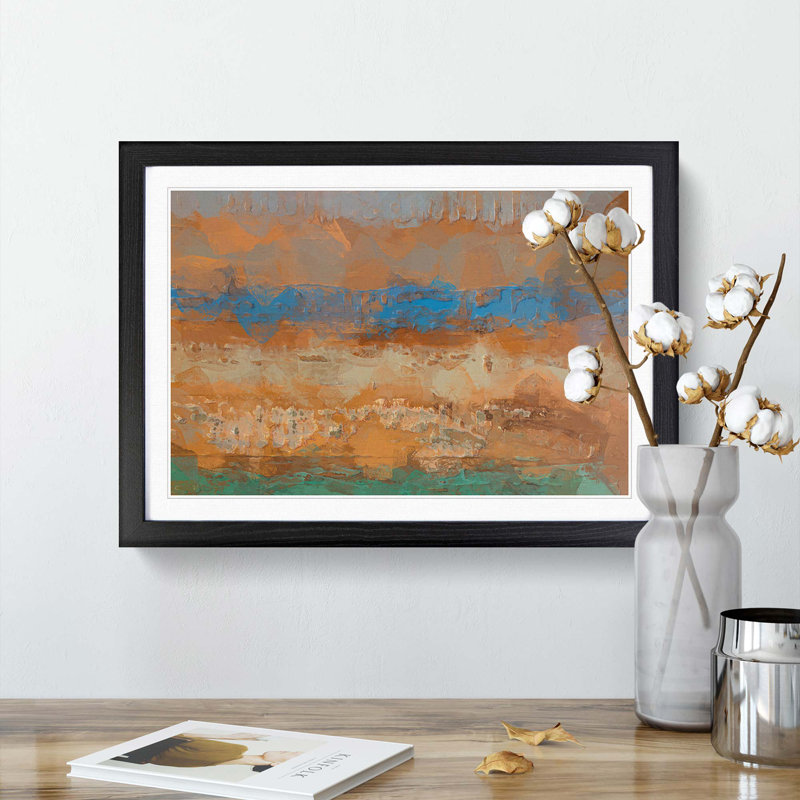 Taking It Easy in Abstract - Picture Frame Painting Print, Black Framed, 48cm H x 65cm W x 2cm D
