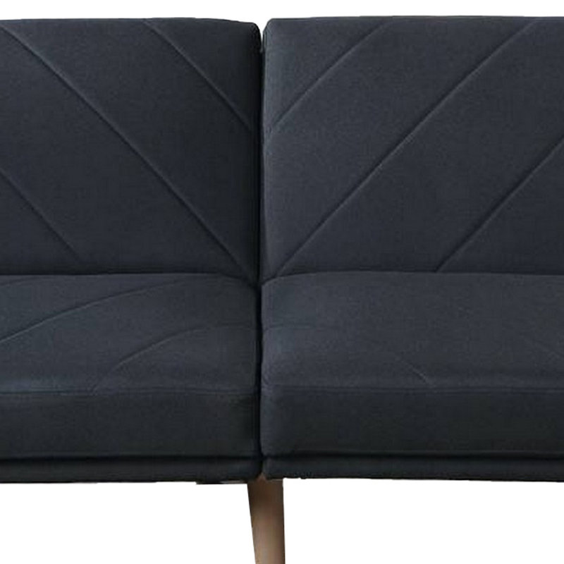Casas 79.53;79.53'' Upholstered Split Back Convertible Sofa, Black