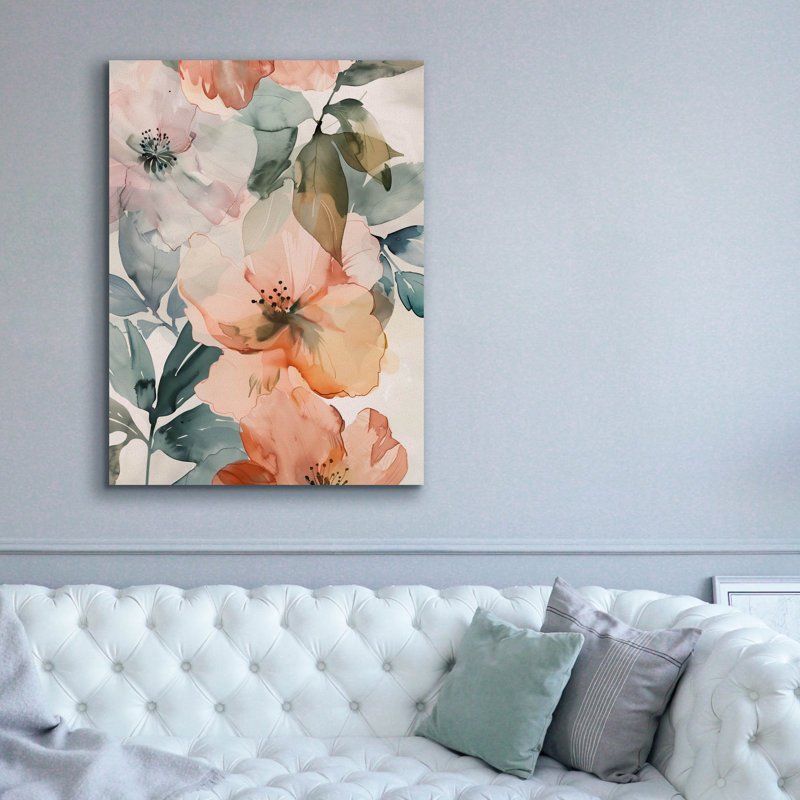 Art mural sur toile Epic Graffiti «Watercolor Floral 3» par Andreas Magnusson, H 54 po x l 40 po x P 1,5 po