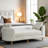 77.17" Chenille Upholstered Bench with Armrests and 2 Pillows-817187171