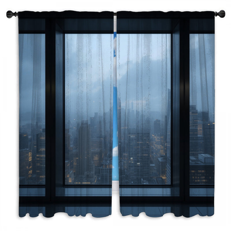 Rideaux de fenêtre City Skyline, 40 po x 52 po - 2 panneaux, Sheer