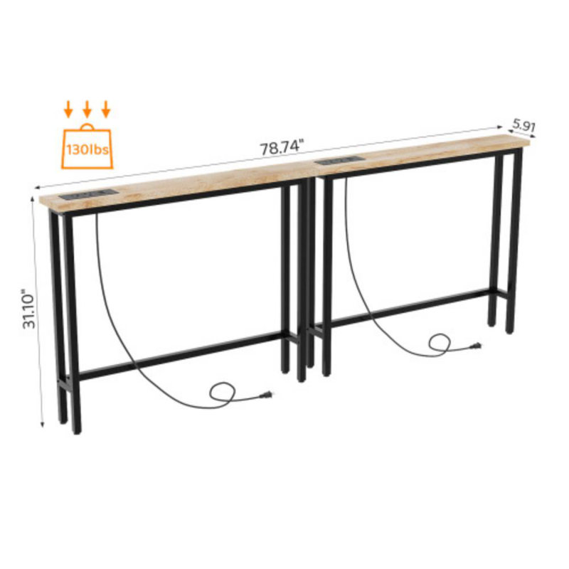 Ensemble de vestibule 78,74 po couleur chêne et triamine, Bois jaune clair