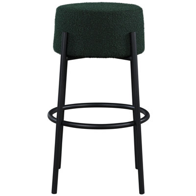 Upholstered Counter Stool with Metal Frame