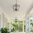 4-Light Lantern Geometric Chandelier in Matte Black