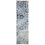 Batik Floral Handmade Tufted Wool Navy/Beige Area Rug