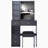 Small Left Drawer Desktop Vanity Table + Cushioned Stool, Extra Large Sliding Mirror, Multi Layer, High Capacity Storage Fashionable Dresser, Suitable For Small Space, EPA,GCC,UL Certificate-438345363