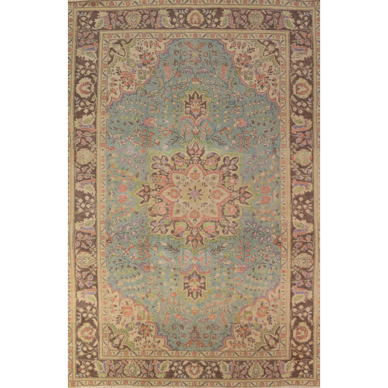 Tapis traditionnel rétro bleu 7 x 7