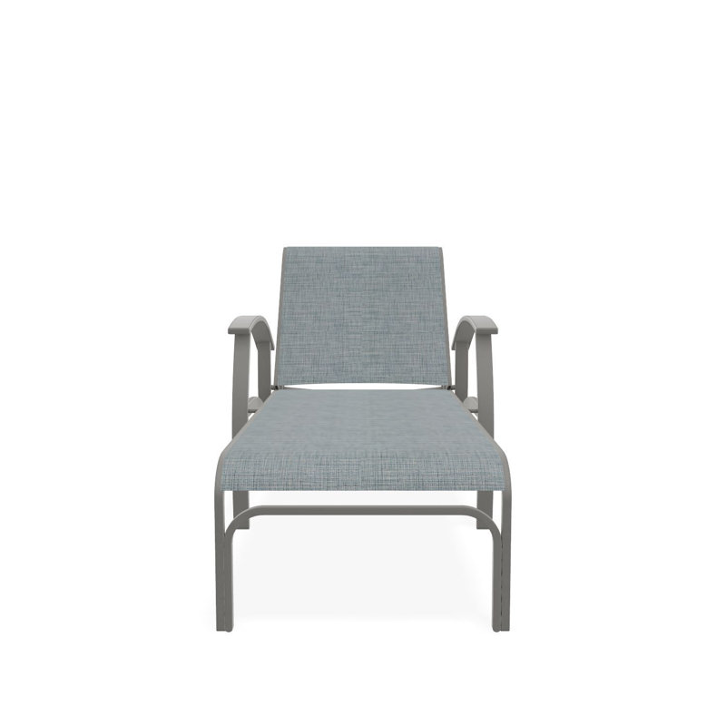 Chaise longue à quatre positions avec accoudoirs Belle Isle, Breloque, Neige