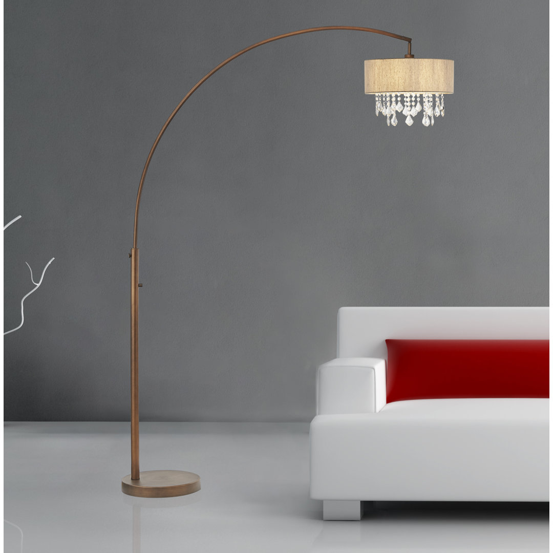 Sigourney 81'' Antique Bronze Arched Floor Lamp Rosdorf Park