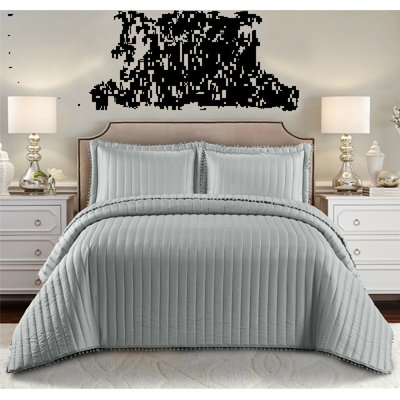 Microfiber Solid Colour Bedspread with Pillow Shams Included