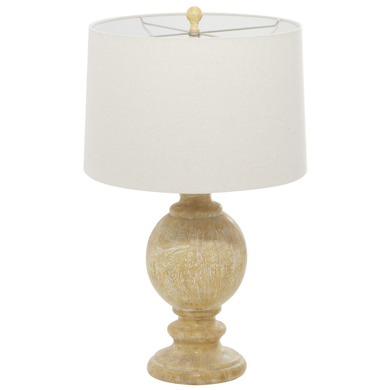 Lampe d'appoint côtière beige en polystone 7,5 po x 7,5 po x 28,25 po