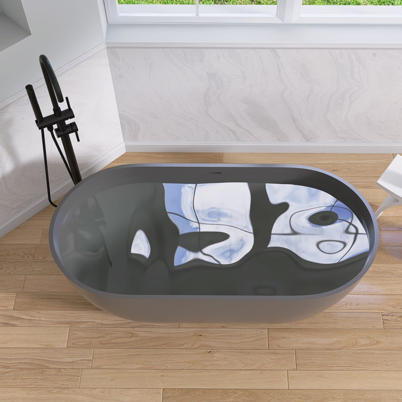 Baignoire de trempage autoportante 59 po. X 30 po., Gris