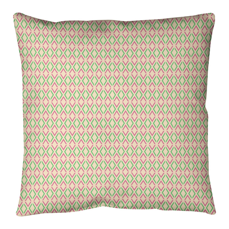 Coussin Katelyn Elizabeth, 28 po x 28 po, Rose / Vert
