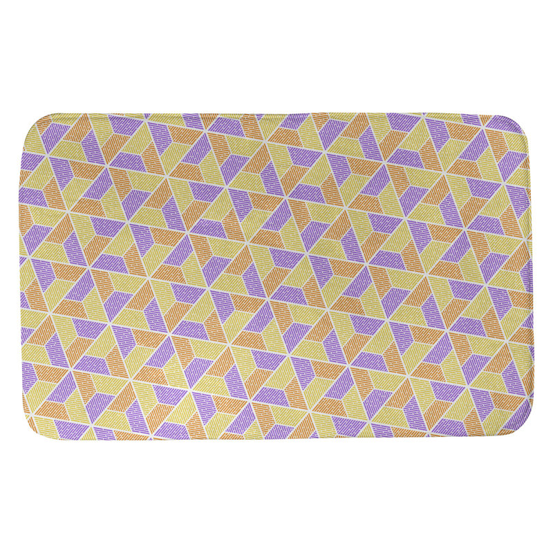 Tapis pour salle de bain katelyn elizabeth trapézoïdals, l 17 po x L 24 po, Jaune/Orange/Mauve