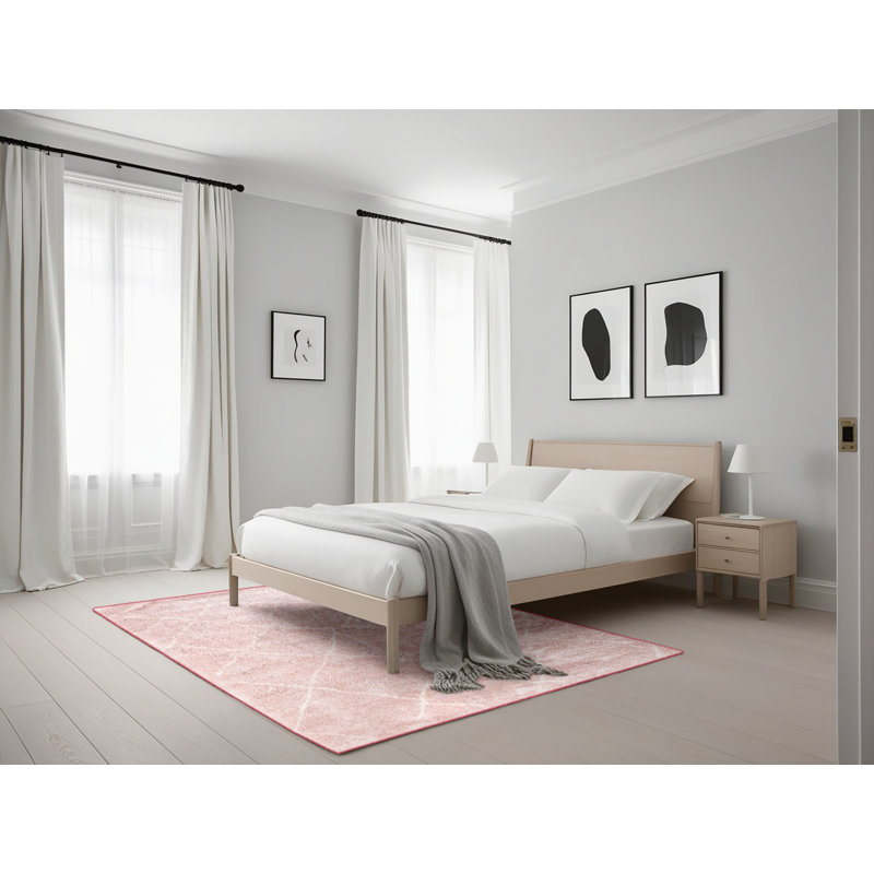 Tapis géométrique rose, Rectangle 5 pi x 7 pi