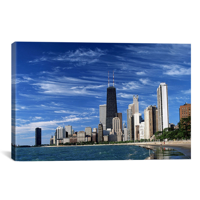 Downtown Chicago - Imprimé, H 8 po x l 12 po x P 0,75 po, Toile tendue, Non