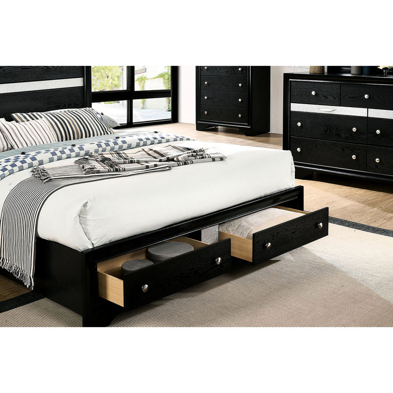 1pc lit grand contemporain noir 1pc