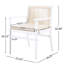 Fauteuil d'extérieur pour 2 personnes en bois avec dossier en corde, coussin imperméable, structure blanche, capacité de charge de 400 lb, fixation du coussin lavable à la machine, conception ergonomique confortable, s'adapte à la terrasse
