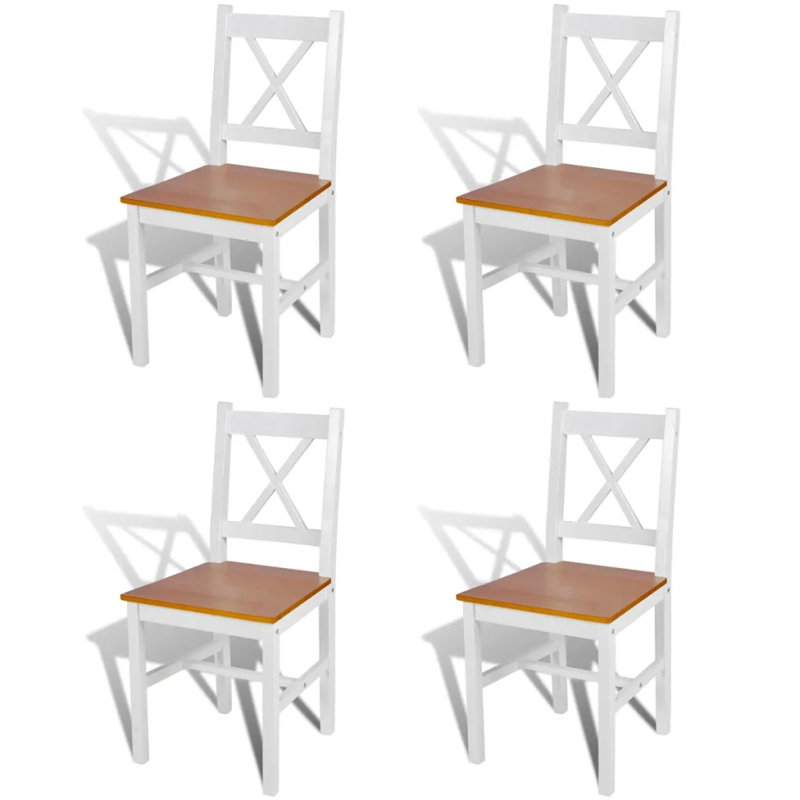 44.5cm H Side Chair, White/Beige, 4