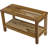 Rectangular Teak Shower Bench With Shelf-57278420-57278421