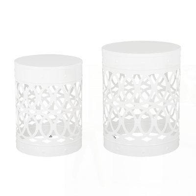 Outdoor Metal end table set of 2