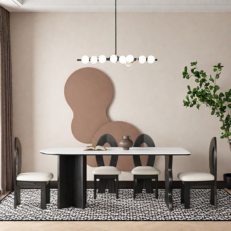 Ensemble de table de salle à manger rétro pour petit appartement, H 29,52 po x L 62,99 po x l 31,49 po