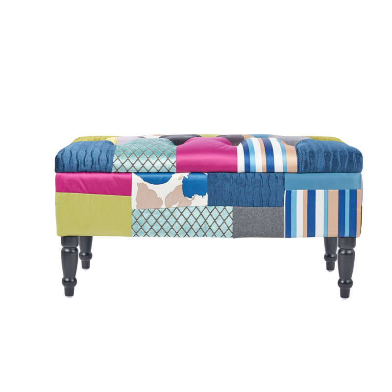 Polyester Blend Upholstered Storage Bench