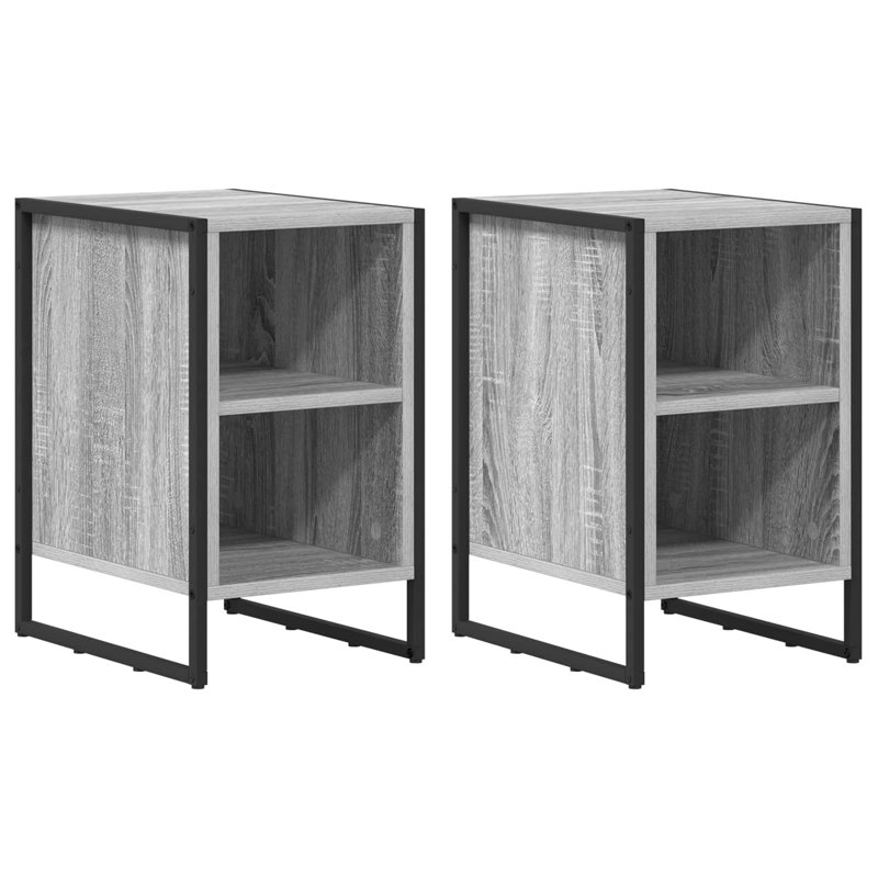 39.5cm W Manufactured Wood Bedside Table, Grey Sonoma