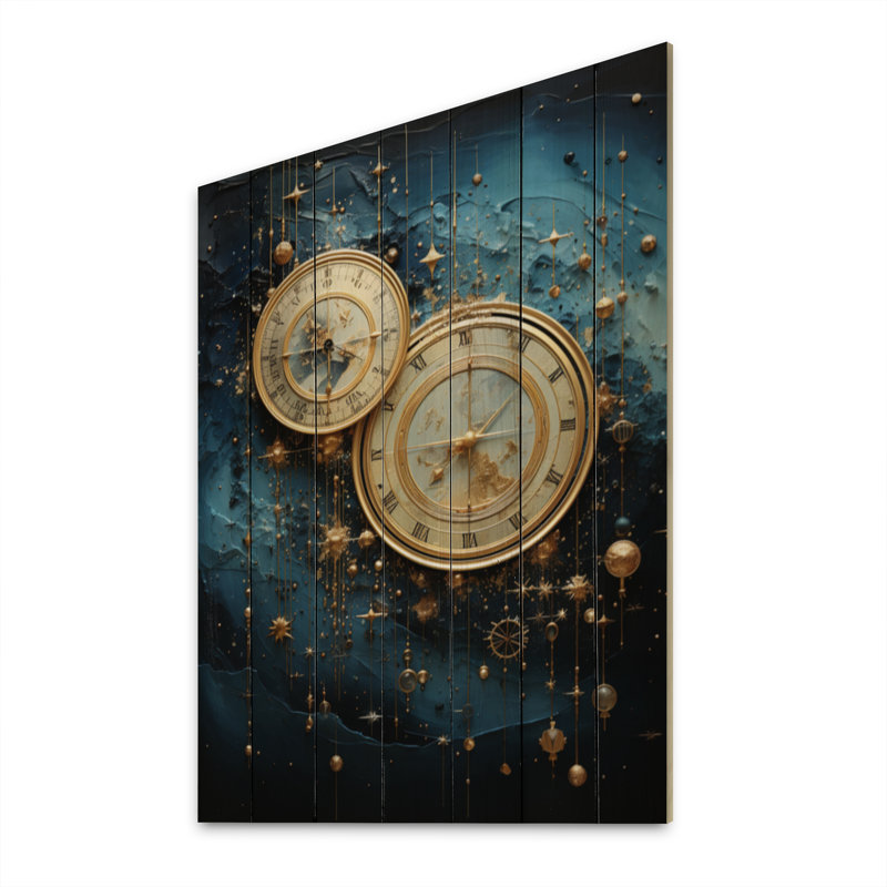 Astrologie de tapisserie céleste mélangée sur bois, H 32 po x l 24 po x P 0,78 po