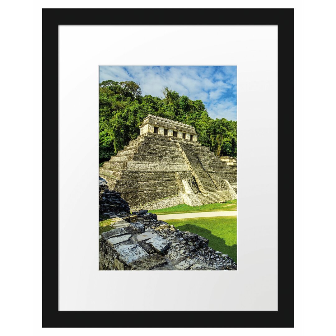 Gerahmtes Poster Maya Pyramiden aus Palenque