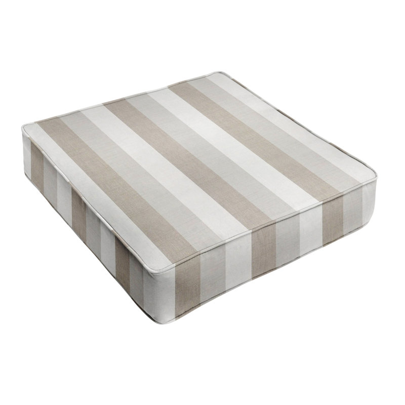 Haysi Outdoor Sunbrella Seat Cushion, Brown Stripe Sunbrella®, 25" x 25"