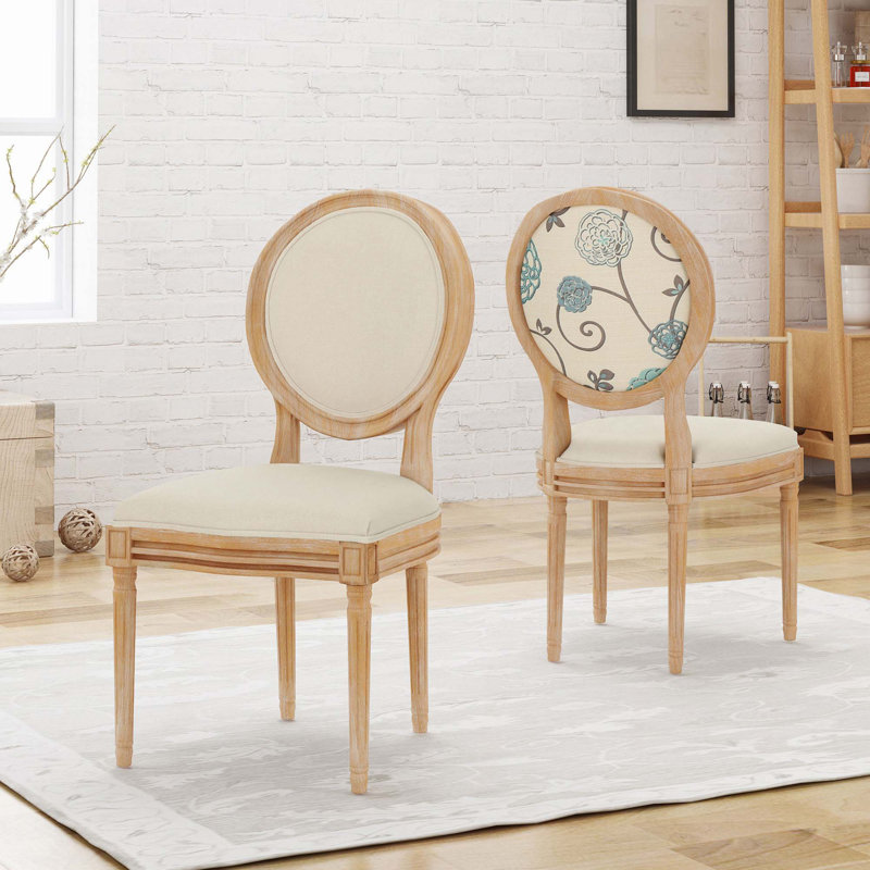 Chaise de salle à manger Classic, Naturel, Tissu beige
