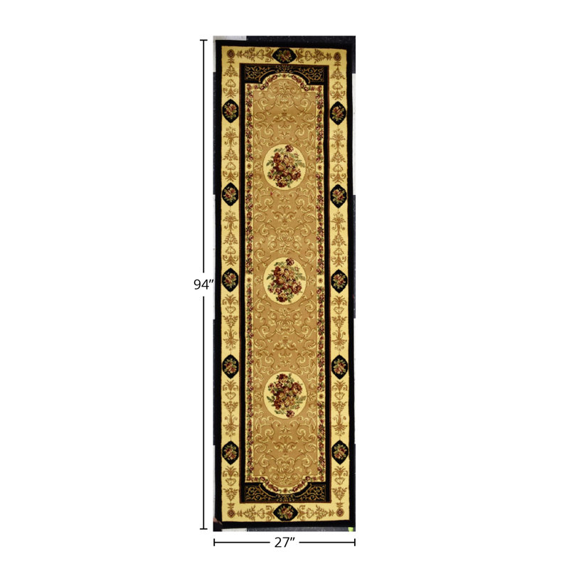 Tapis noir New Vision F. Aubusson, Tapis de couloir 2 pi 3 po x 7 pi 10 po